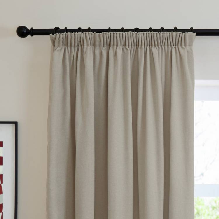 Furn soft chenille blackout curtain natural 117x137cm (British brand)