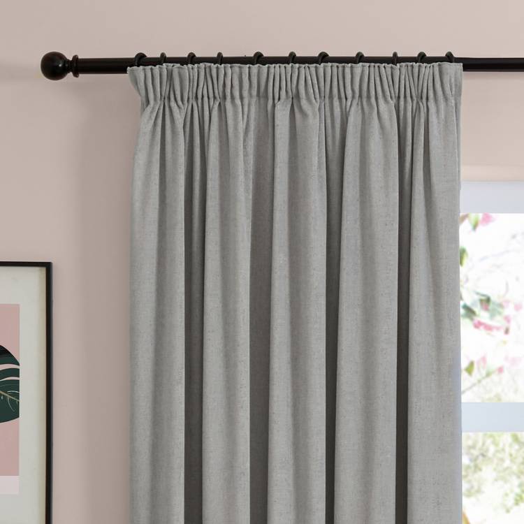 Furn chenille blackout curtains Silver 117x137cm, imported from the UK