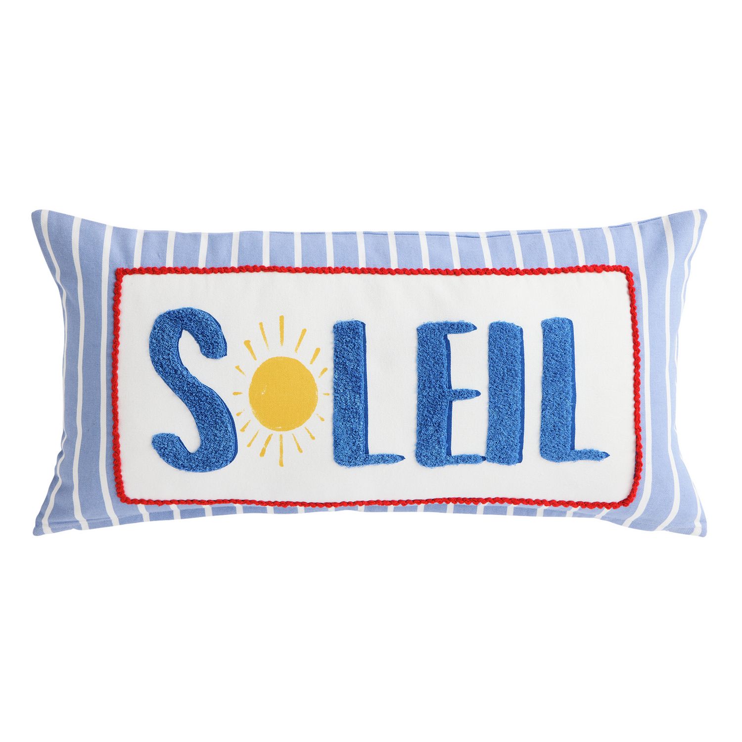 Argos Home Soleil textured cushion sky blue 30x60cm, UK version