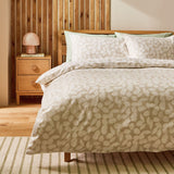 Argos Home Polycotton Floral Leaf Natural Bedding Set - King size