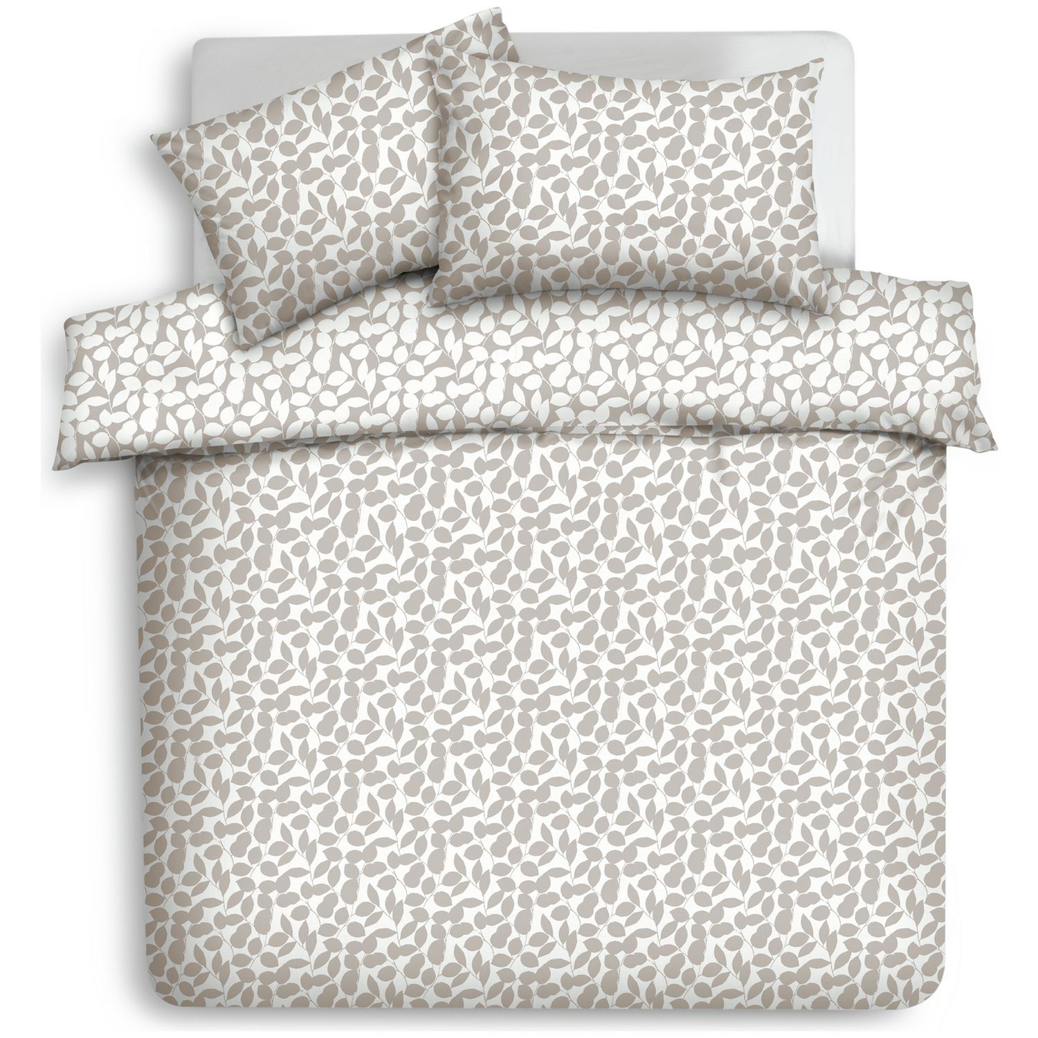 Argos Home Polycotton Floral Leaf Natural Bedding Set - King size