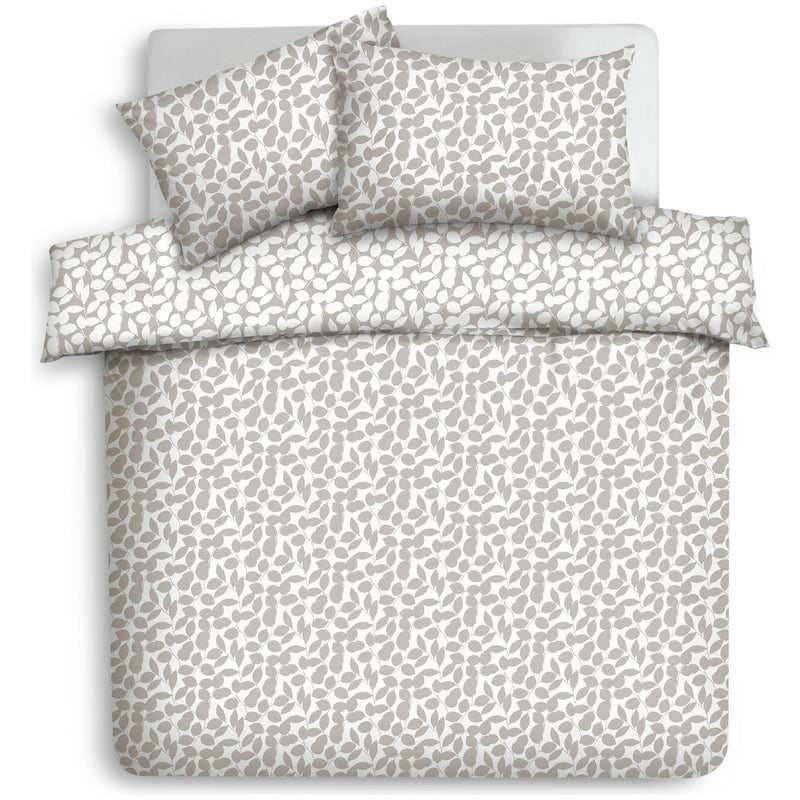 Argos Home Polycotton Floral Leaf Natural Bedding Set - King size