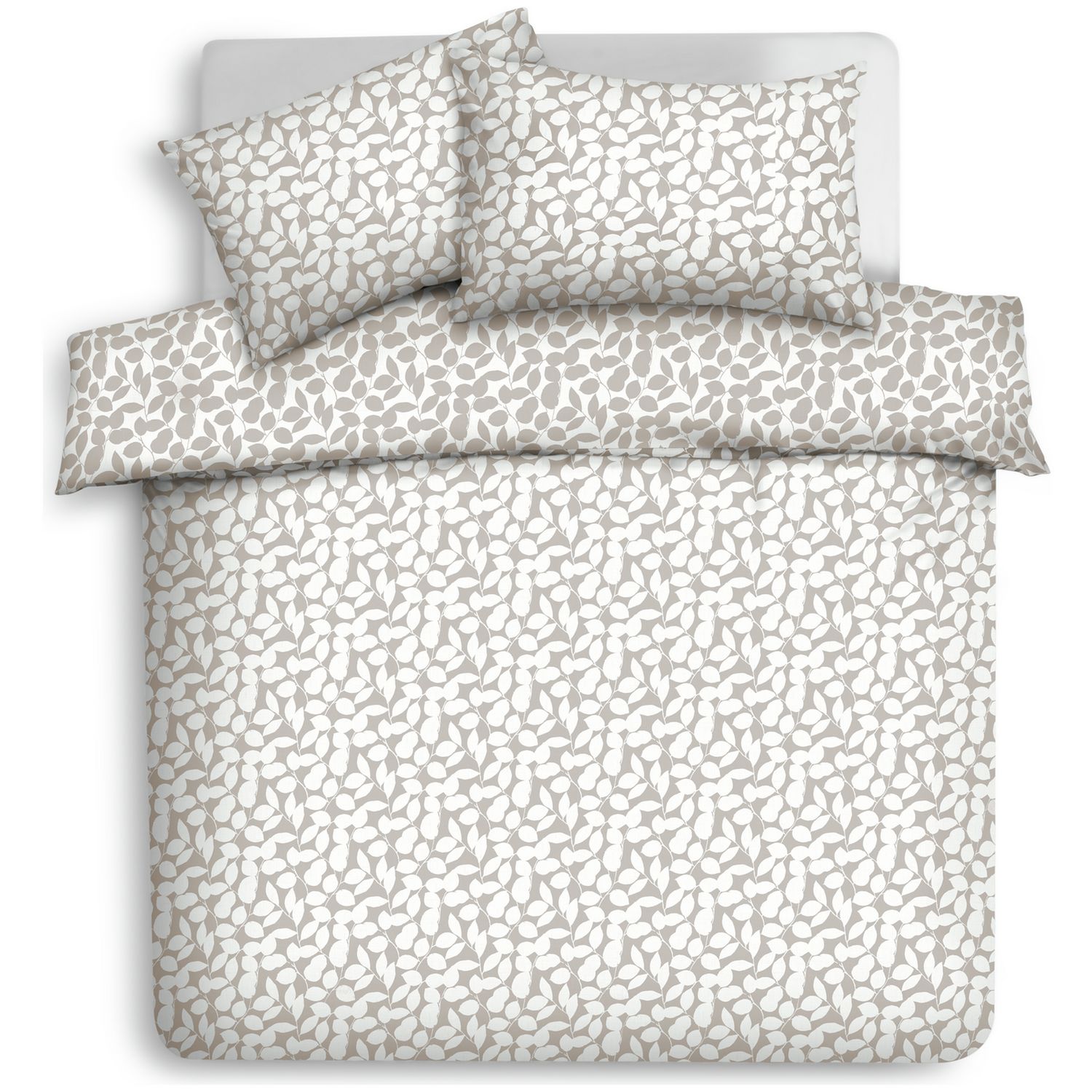 Argos Home Polycotton Floral Leaf Natural Bedding Set - King size