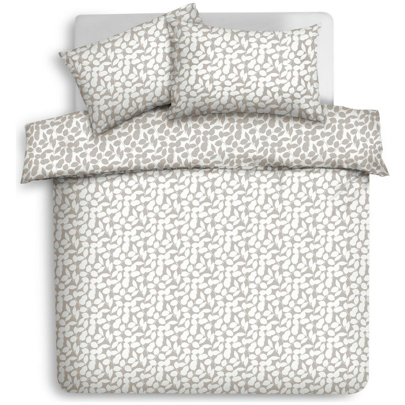 Argos Home Polycotton Floral Leaf Natural Bedding Set - King size