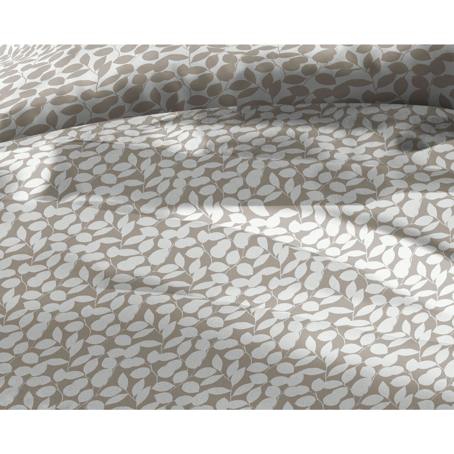Argos Home Polycotton Floral Leaf Natural Bedding Set - King size