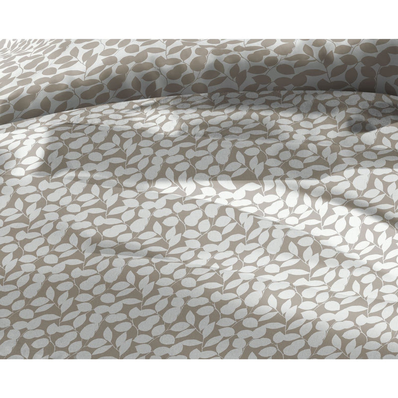 Argos Home Polycotton Floral Leaf Natural Bedding Set - King size