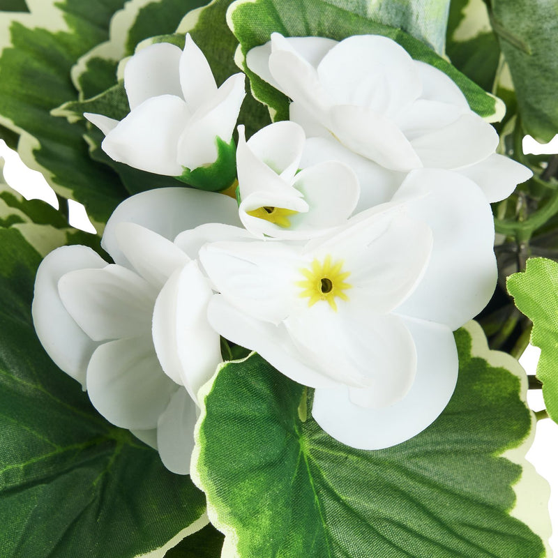 Artificial white trailing flowers ceramic pot 26cm - British product