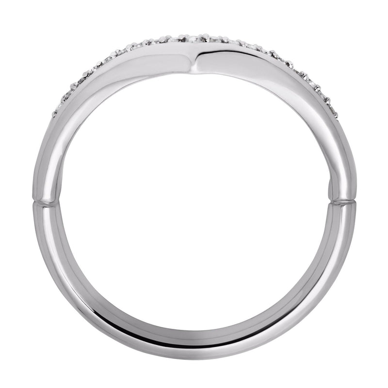 Revere 9ct white gold diamond wedding ring 0.10ct (British brand)