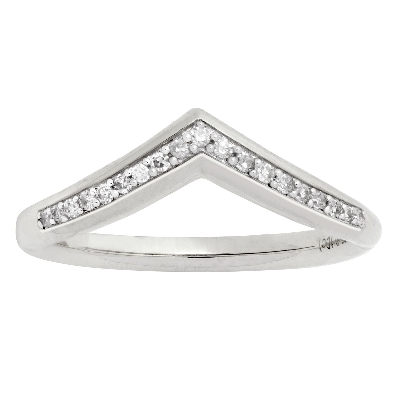 Revere 9ct white gold diamond wedding ring 0.10ct (British brand)