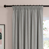 Furn Soft Chenille Blackout Pencil Pleat Curtains - Silver - 229x183cm