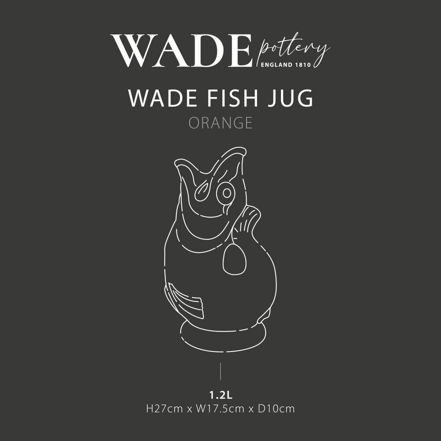 Wade Fish Jug orange 1.2L (British brand)