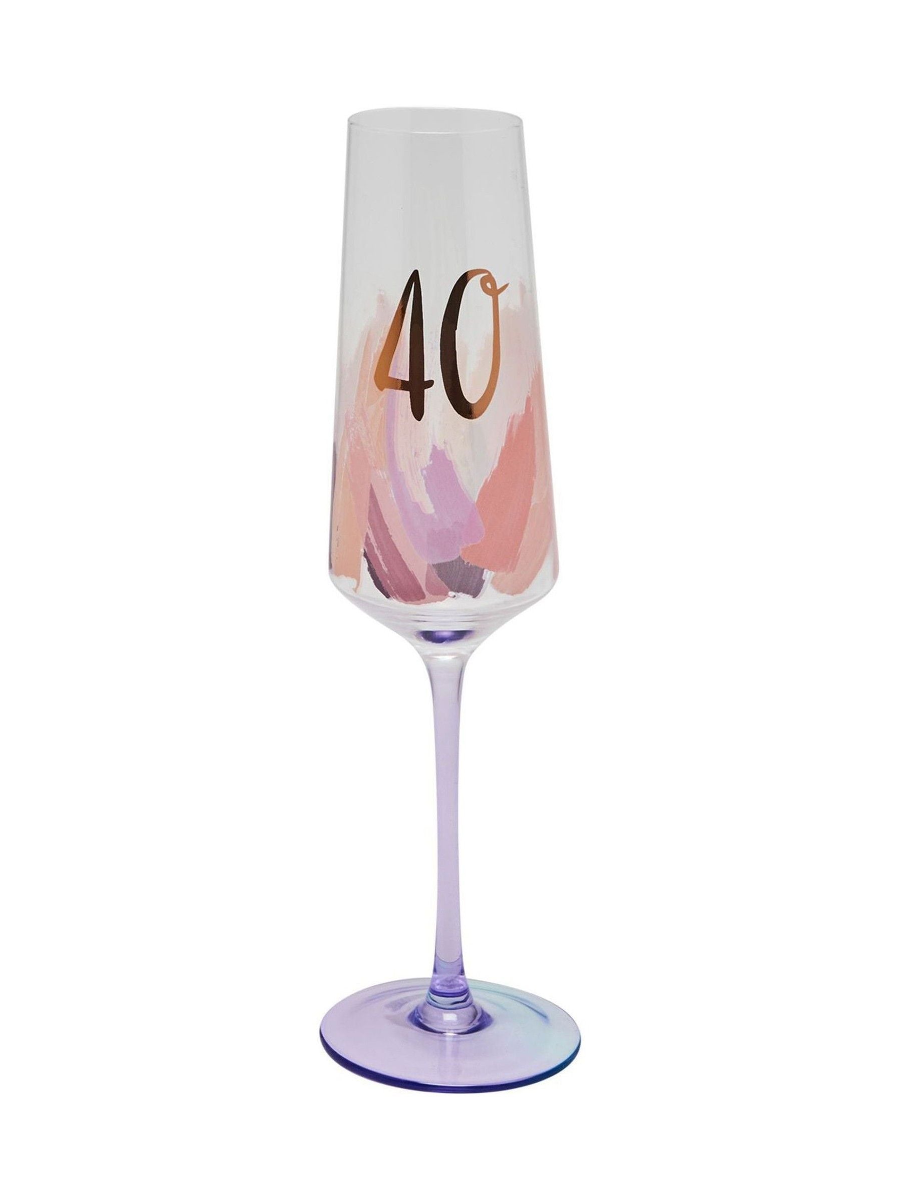 Widdop Pink Birthday Flute 40 with metallic number, imported from the UK