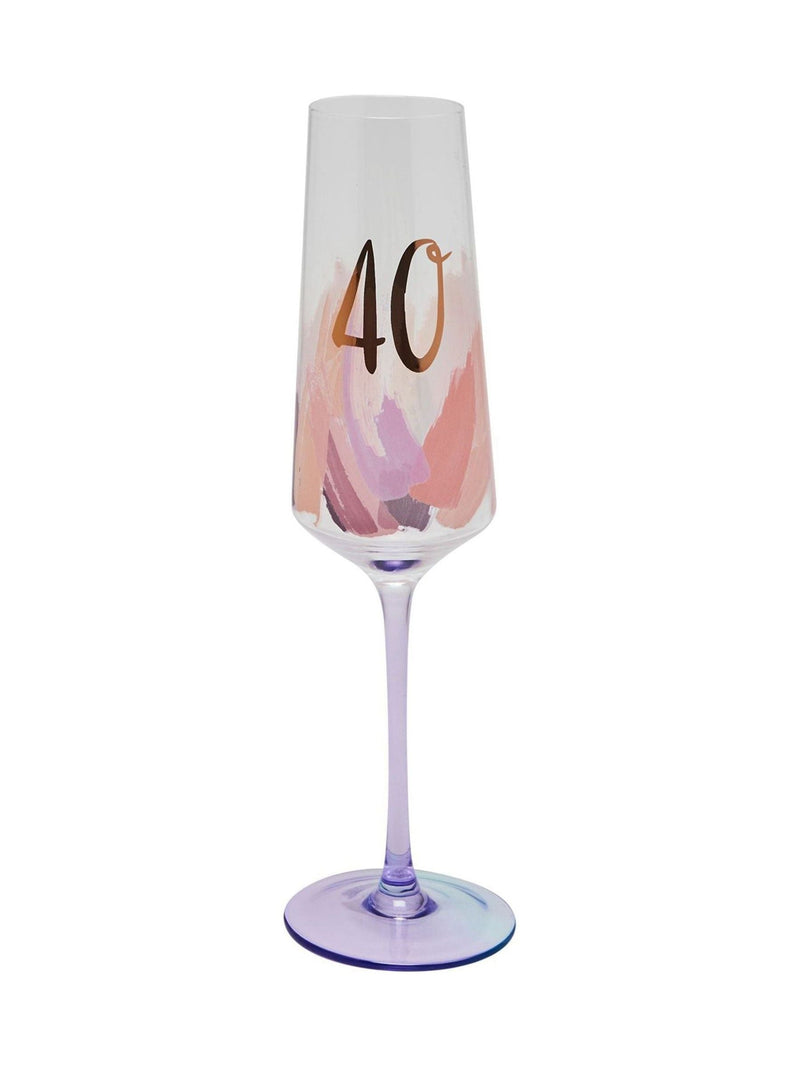 Widdop Pink Birthday Flute 40 with metallic number, imported from the UK