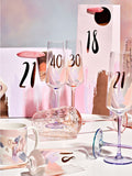 Widdop Pink Birthday Flute 40 with metallic number, imported from the UK