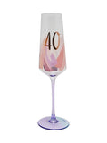 Widdop Pink Birthday Flute 40 with metallic number, imported from the UK