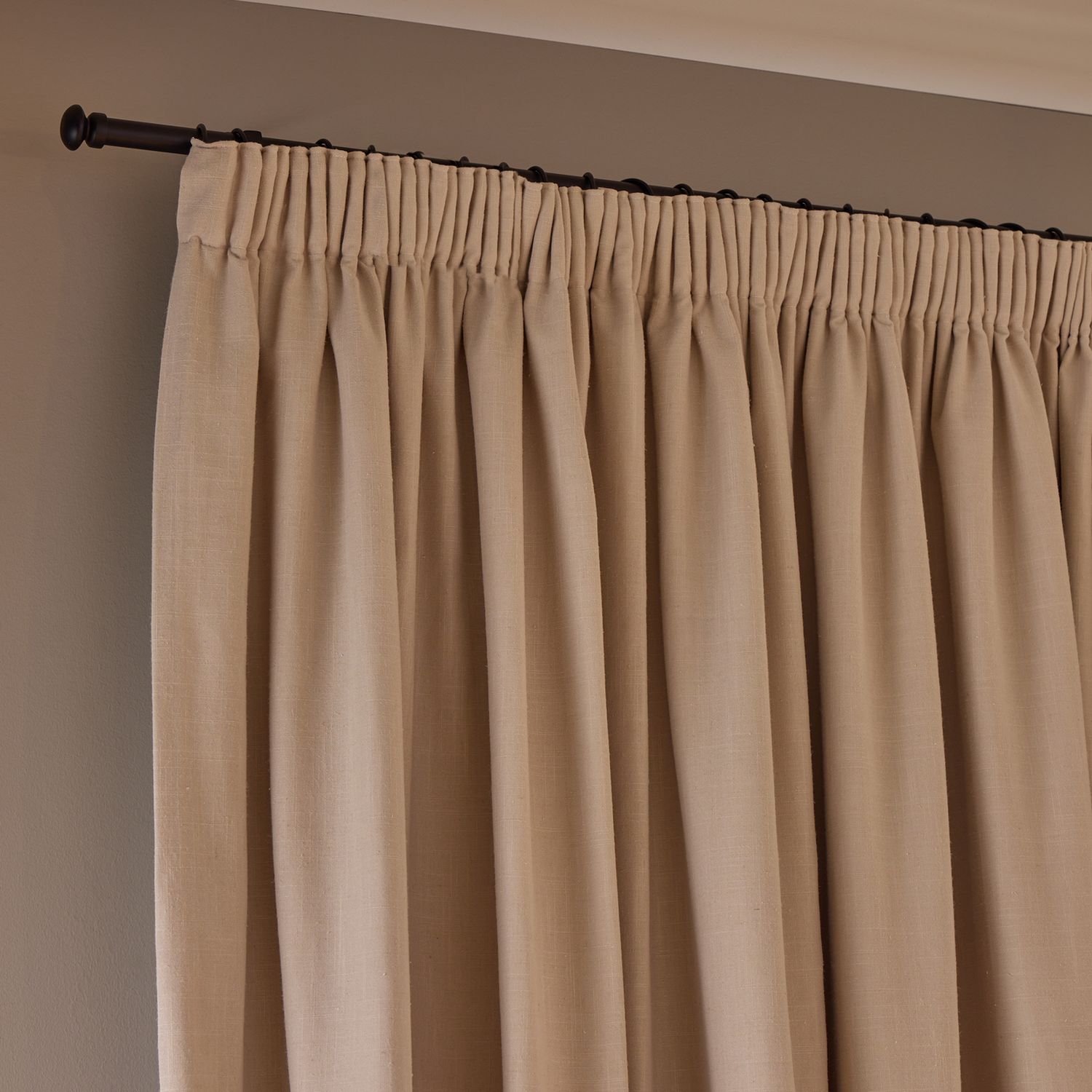 Habitat Blackout with Linen Curtains - Stone - 229x183cm