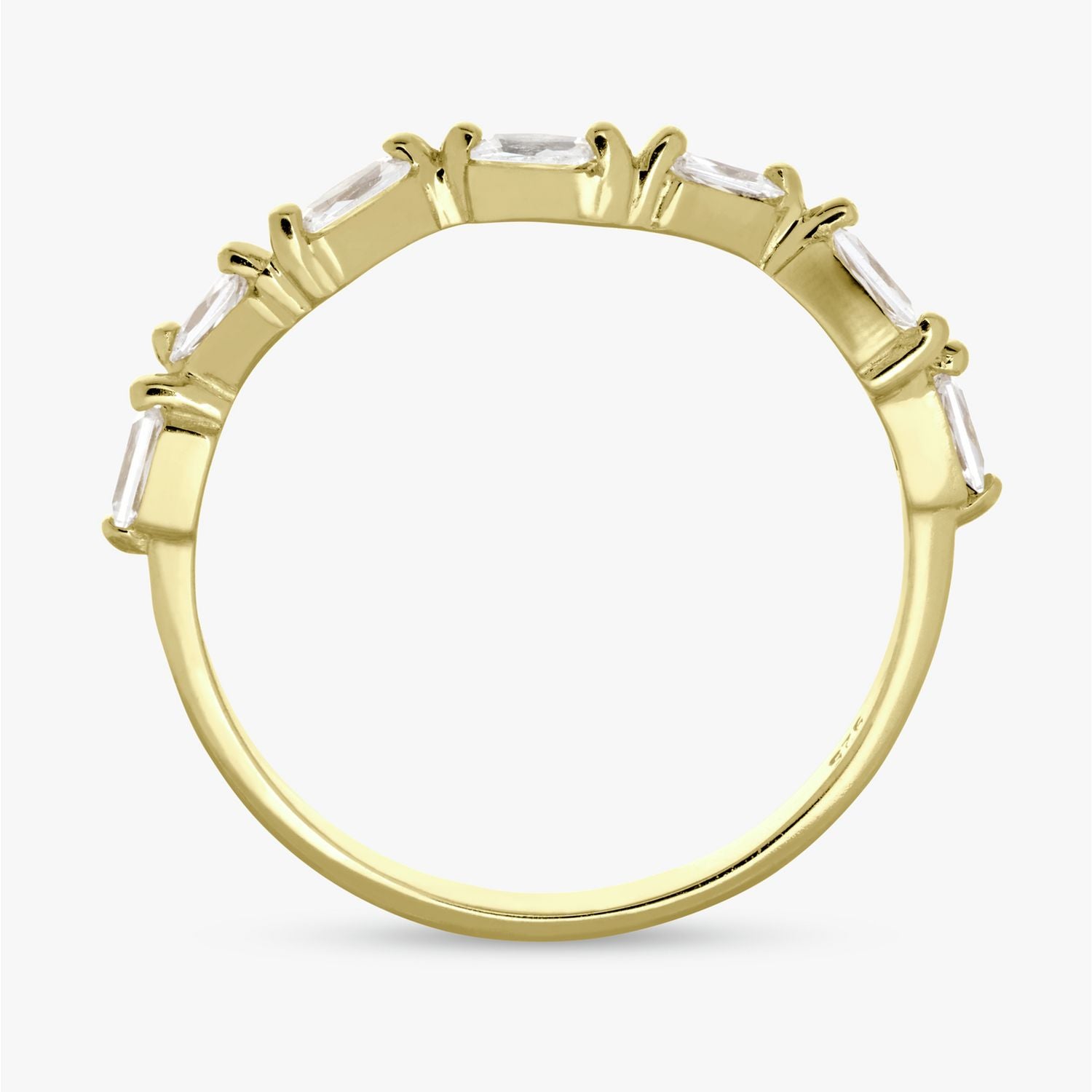 Revere Gold Plated Sterling Silver Zig Zag Ring - Large