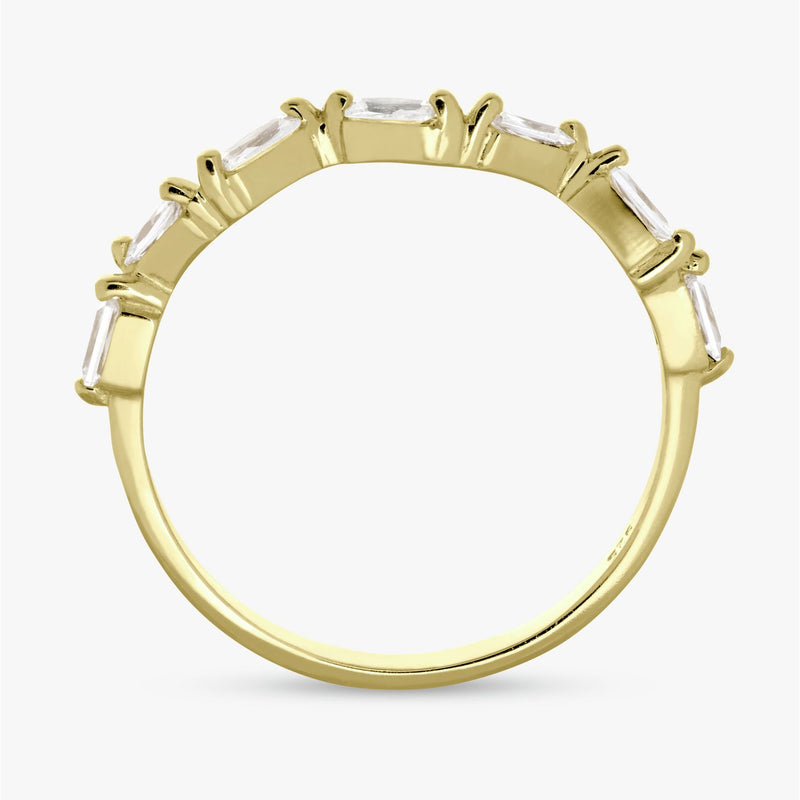 Revere Gold Plated Sterling Silver Zig Zag Ring - Large