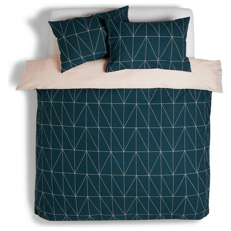 Habitat Geo reversible bedding set single, imported from the UK