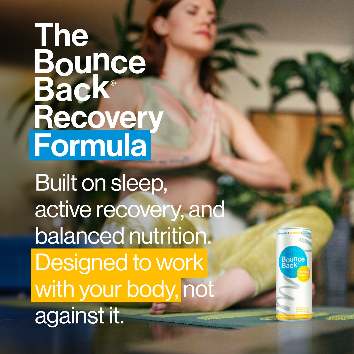 Bounce Back tropical recovery drink case of 12 250ml cans, imported from the UK
