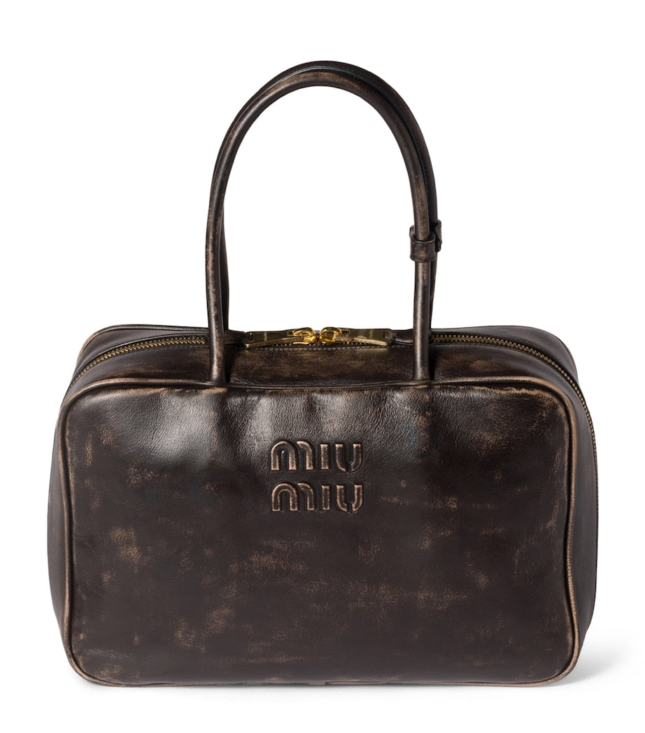 Miu Miu Beau nappa leather top-handle bag (British brand)
