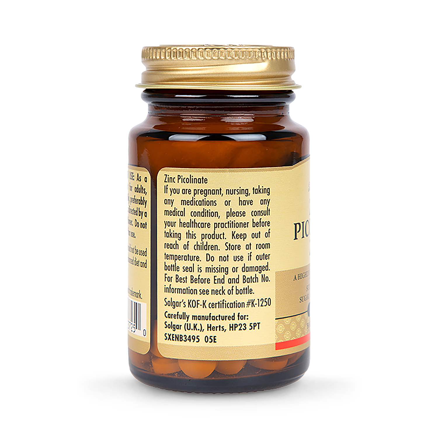 Solgar Zinc Picolinate 22mg 100 Tablets (British brand)