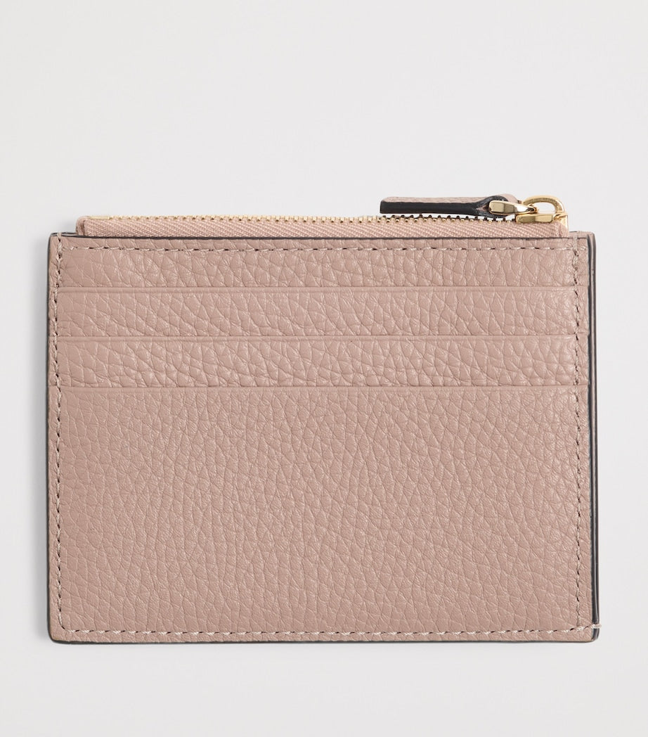 Valentino Garavani leather Rockstud card holder with card slots, imported from the UK