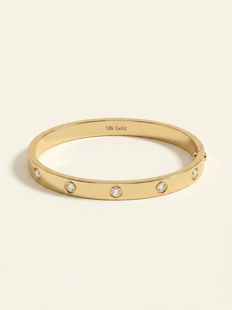 LOVE Classic 18ct Yellow-Gold 0.42ct Diamond Bracelet - 16cm