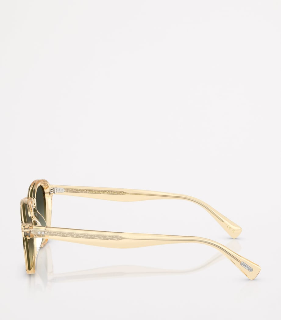 Oliver Peoples square Eyles sunglasses with mirrored lenses, imported from the UK