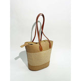 SVNX large two tone beach tote bag beige brown - British product