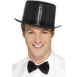 Smiffys sequin top hat black, imported from the UK
