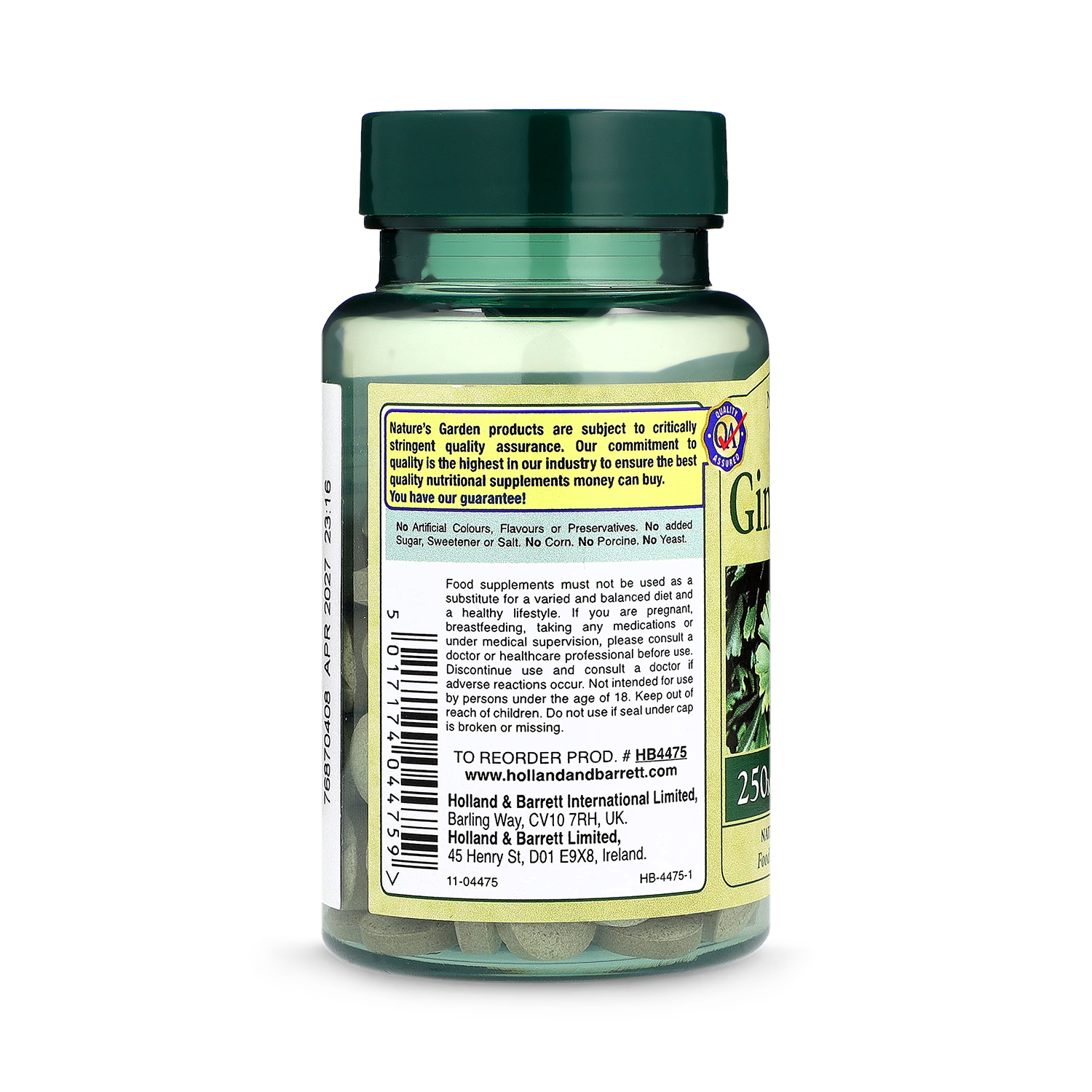 Good n Natural Ginkgo Leaf tablets 120 count, UK version