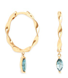 Astrid & Miyu yellow gold alexandrite hoop earrings (British brand)