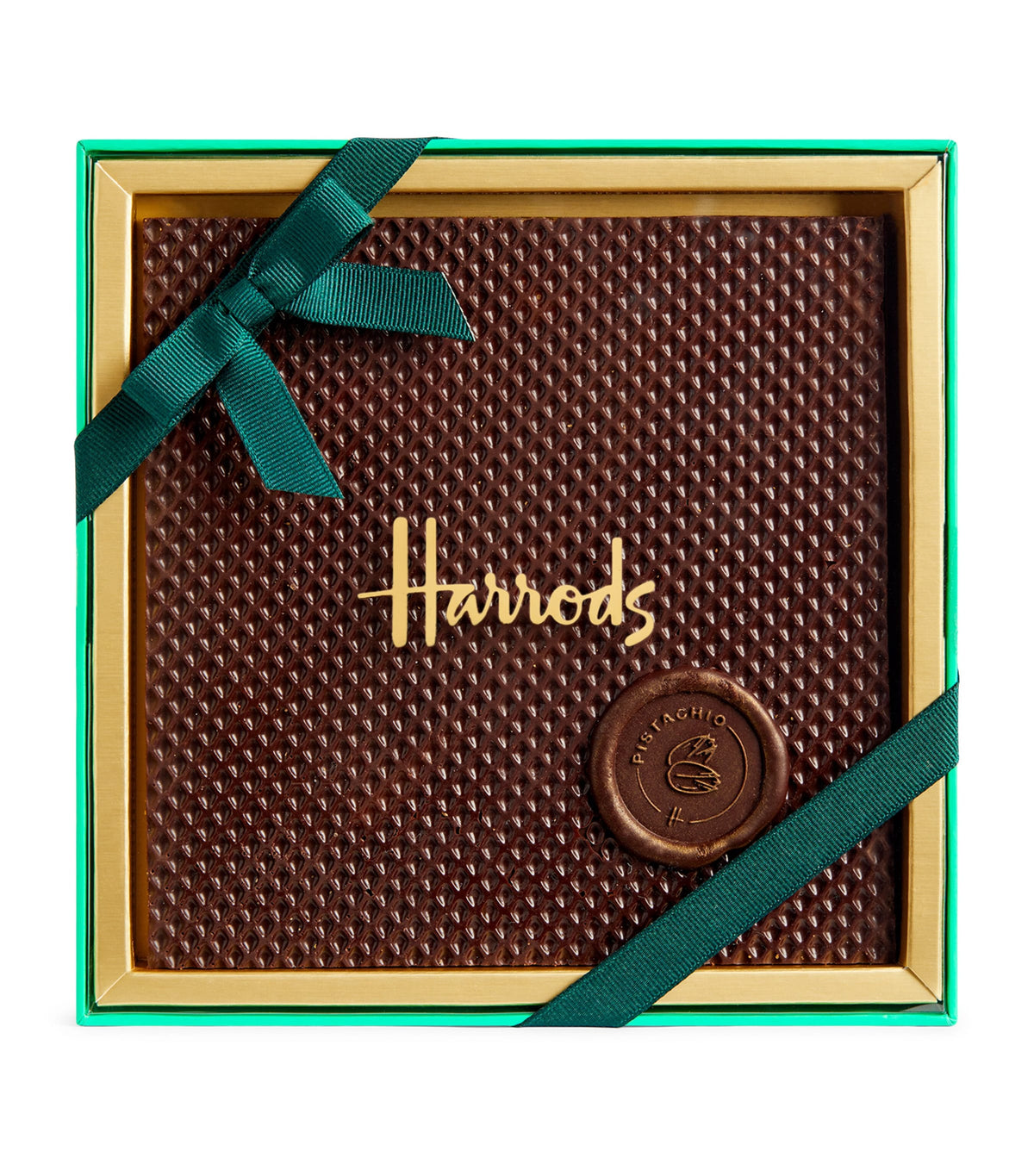 Harrods crunchy pistachio chocolate sandwich slab 260g, UK version