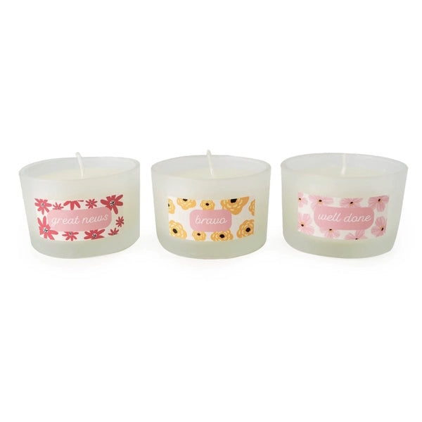 Candlelight congratulations scented candles 3 pack - British product