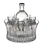 Waterford Lismore Diamond vodka bowl and shot glass set (British brand)