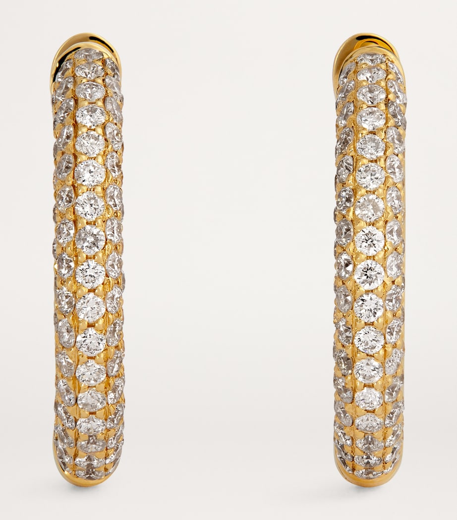 Emily P. Wheeler yellow gold diamond and enamel duo hoop earrings (British brand)