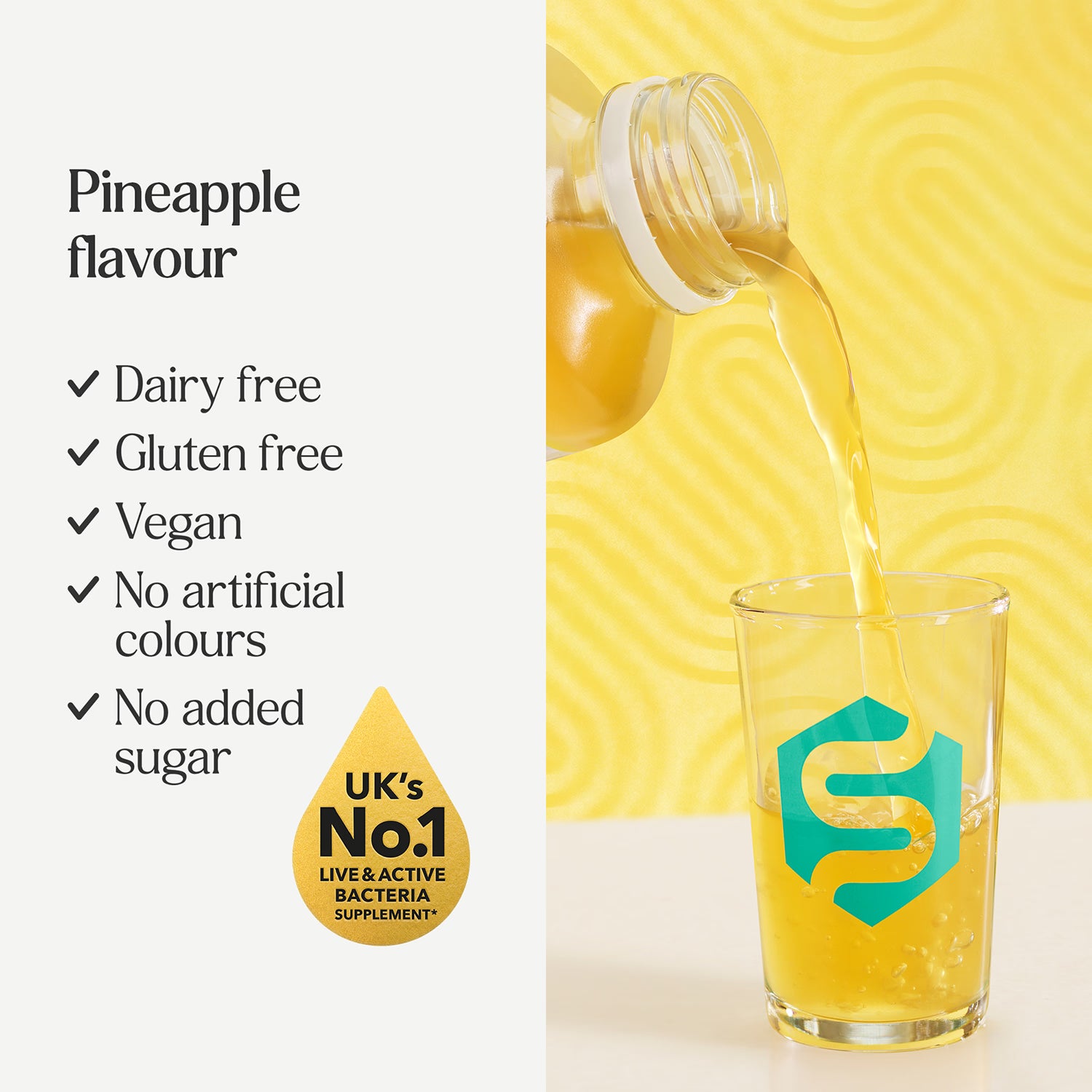 Symprove live bacteria supplement pineapple flavour 500ml, imported from the UK