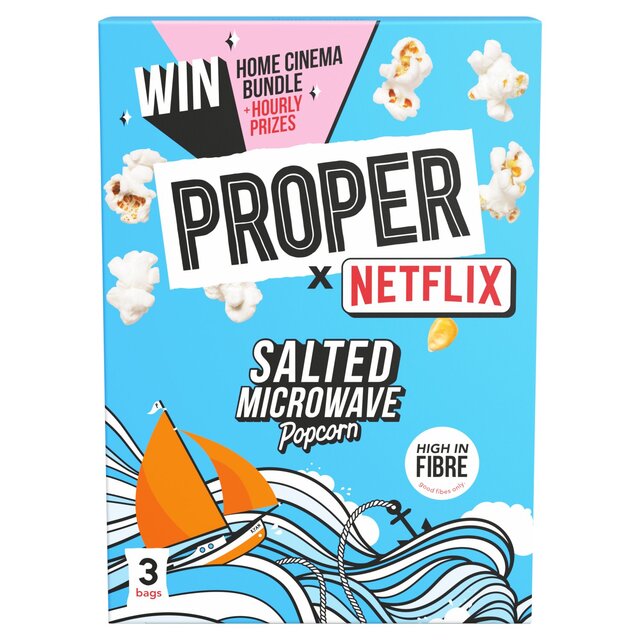 Propercorn Salted Microwave Popcorn   3 x 70g