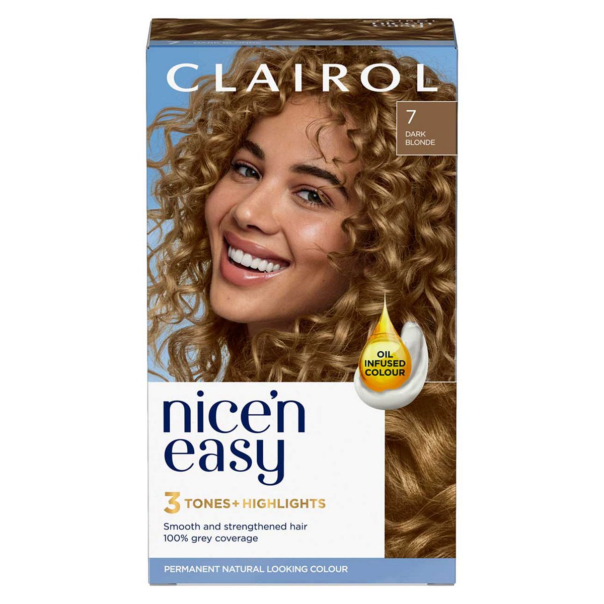 Clairol Nice'n Easy Crème Oil Infused Permanent Hair Dye 7 Dark Blonde 177ml GOODS Boots   