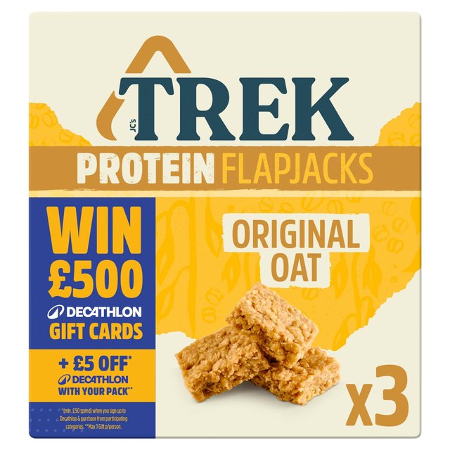 TREK Original Oat Protein Flapjacks Multipack   3 x 50g Food Cupboard M&S   