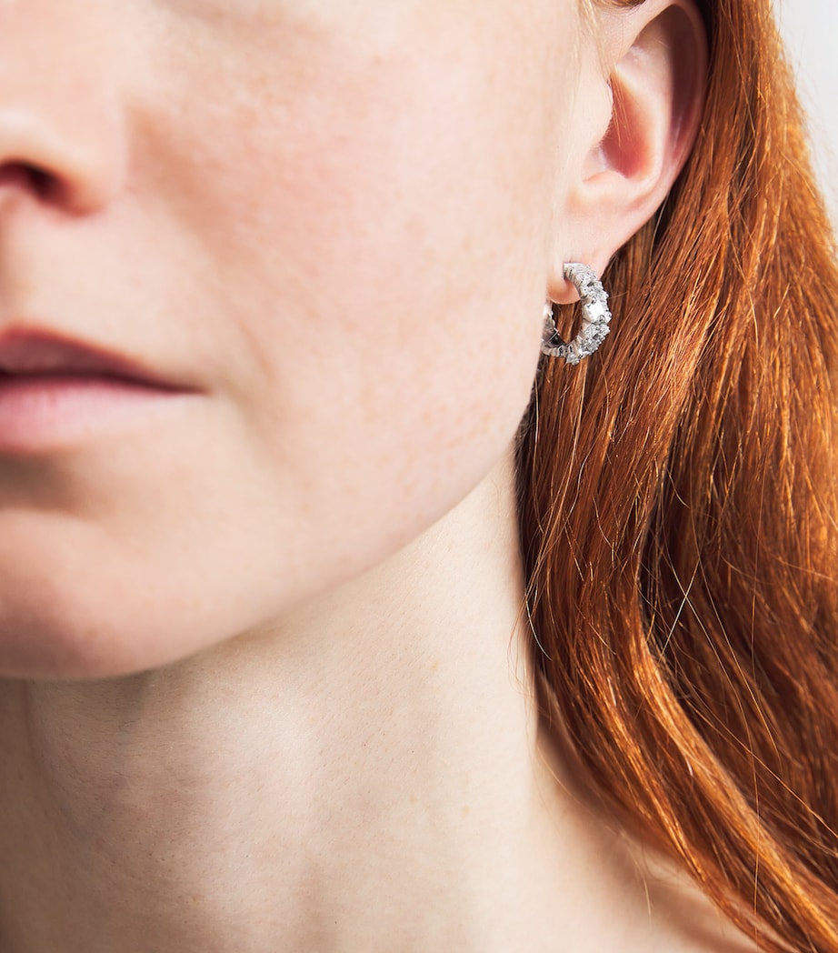 Suzanne Kalan white gold diamond hoop earrings, imported from the UK