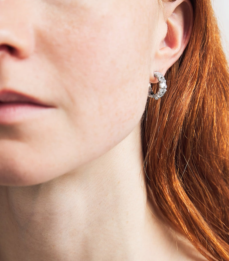 Suzanne Kalan white gold diamond hoop earrings, imported from the UK