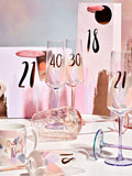 Widdop pink birthday champagne flute 25.5cm, imported from the UK