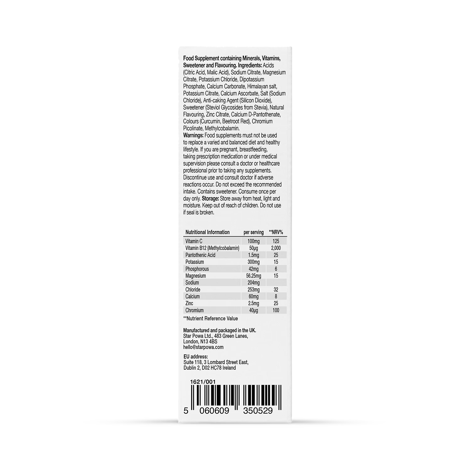 Starpowa hydration sachets lychee flavour 10 sachets, imported from the UK