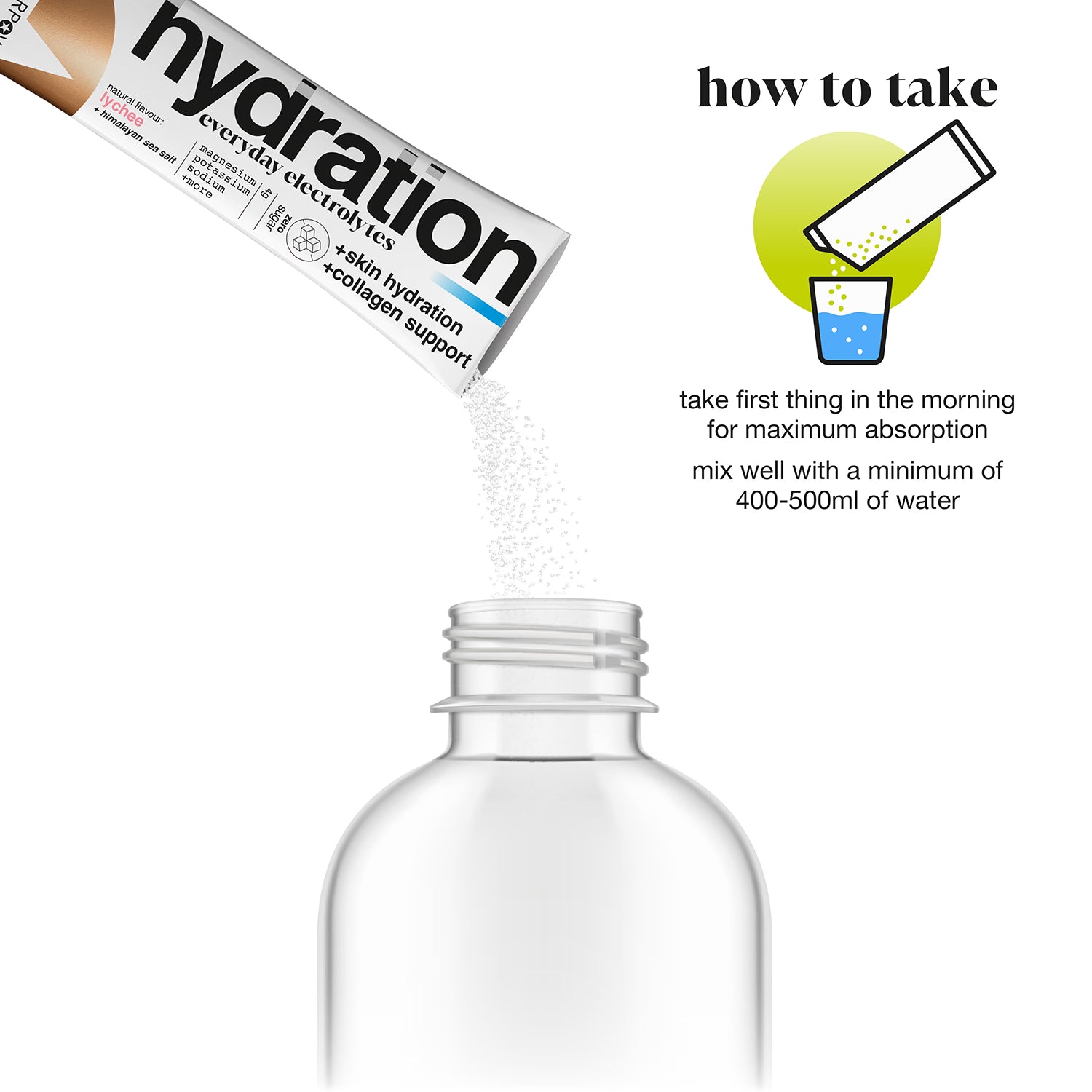 Starpowa hydration sachets lychee flavour 10 sachets, imported from the UK