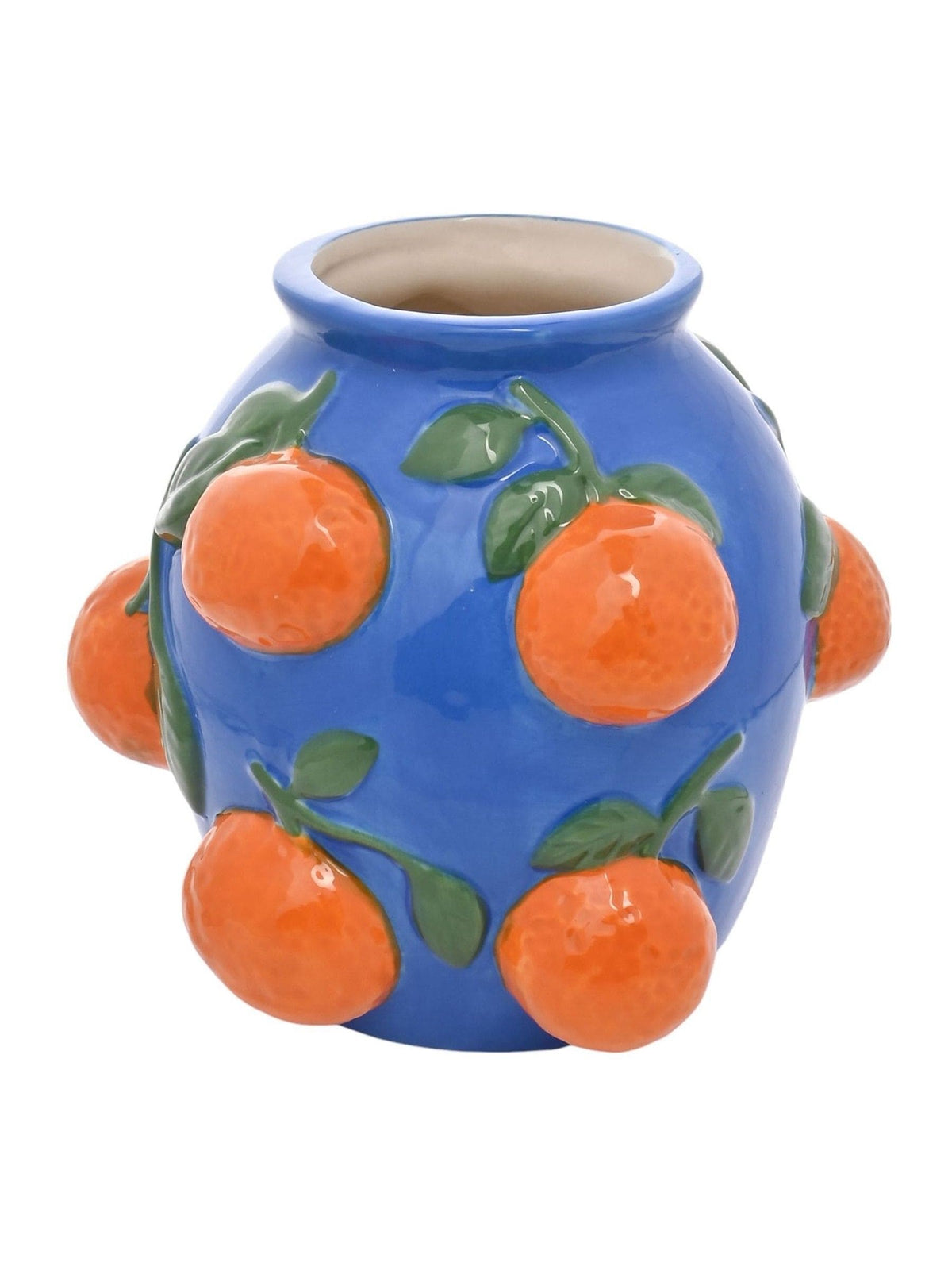 Widdop blue vase with oranges 14cm - British product