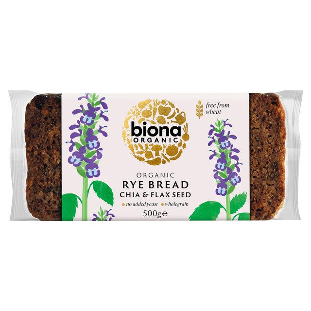 Biona Organic Yeast Free Rye Chia & Flax Seed Bread   500g GOODS M&S   