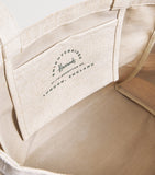 Harrods large jute striped logo tote bag - British product