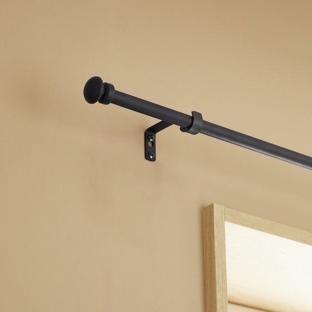 Argos Home extendable black curtain pole 120-210cm, UK version